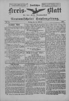 Amtliches Kreis-Blatt f&uuml;r den Kreis Neutomischel: zugleich Neutomischeler Hopfenzeitung 1900.02.16 Nr14