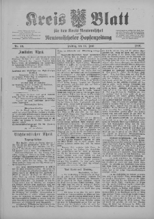 Kreis Blatt f&uuml;r den Kreis Neutomischeler zugleich Hopfenzeitung 1901.06.14 Nr46
