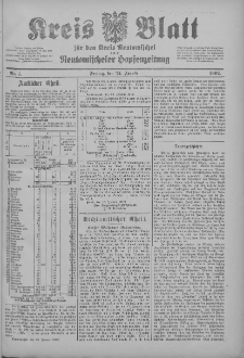 Kreis Blatt f&uuml;r den Kreis Neutomischeler zugleich Hopfenzeitung 1902.01.24 Nr7