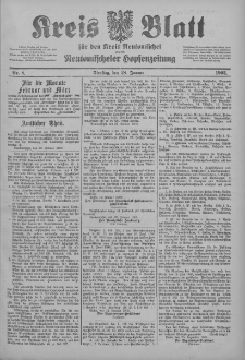 Kreis Blatt f&uuml;r den Kreis Neutomischeler zugleich Hopfenzeitung 1902.01.28 Nr8