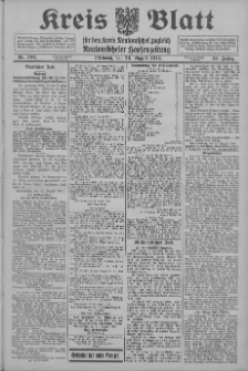 Kreis Blatt f&uuml;r den Kreis Neutomischeler zugleich Hopfenzeitung 1914.08.26 Jg.38 Nr100