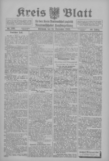 Kreis Blatt f&uuml;r den Kreis Neutomischeler zugleich Hopfenzeitung 1915.09.15 Jg.40 Nr109