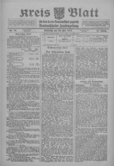 Kreis Blatt f&uuml;r den Kreis Neutomischeler zugleich Hopfenzeitung 1918.07.24 Jg.43 Nr86
