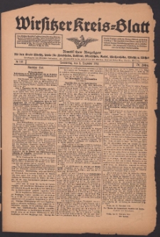 Wirsitzer Kreis-Blatt: Amtliches Publikationsorgan für den Kreis Wirsitz 1914.12.03 Jg.70 Nr141