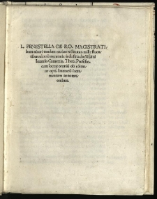 L. Fenestella De Ro. Magistratibus: nitori tandem nativo restitutus, mille fluentibus ulceribus curatis, industria doctissimi Ioannis Camertis. Theo. Professo. cum loco[rum] omniu[m] ob co[m]mune opti. litteraru[m] incrementum annotationibus