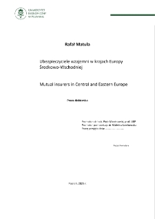 Ubezpieczyciele wzajemni w krajach Europy Środkowo-Wschodniej