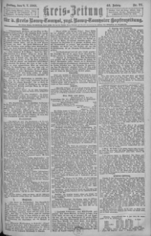 Kreis-Zeitung für d. Kreis Nowy-Tomysl: zugl. Nowy-Tomysler Hopfenzeitung = Orędownik Urzędowy na powiat Nowotomyski 1921.07.08 Jg.46 Nr77