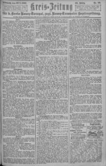 Kreis-Zeitung für d. Kreis Nowy-Tomysl: zugl. Nowy-Tomysler Hopfenzeitung = Orędownik Urzędowy na powiat Nowotomyski 1921.07.27 Jg.46 Nr85
