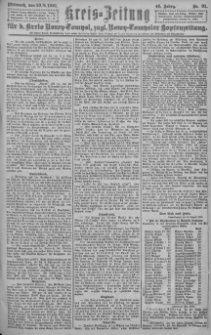 Kreis-Zeitung für d. Kreis Nowy-Tomysl: zugl. Nowy-Tomysler Hopfenzeitung = Orędownik Urzędowy na powiat Nowotomyski 1921.08.10 Jg.46 Nr91