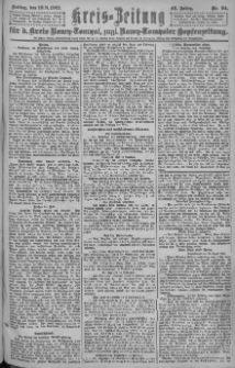 Kreis-Zeitung für d. Kreis Nowy-Tomysl: zugl. Nowy-Tomysler Hopfenzeitung = Orędownik Urzędowy na powiat Nowotomyski 1921.08.19 Jg.46 Nr94