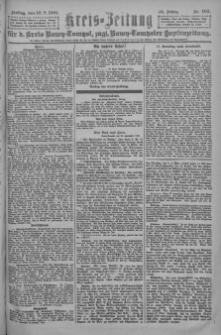 Kreis-Zeitung für d. Kreis Nowy-Tomysl: zugl. Nowy-Tomysler Hopfenzeitung = Orędownik Urzędowy na powiat Nowotomyski 1921.09.16 Jg.46 Nr103