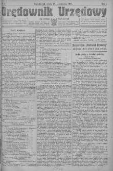 Orędownik Urzędowy dla powiatu Nowy-Tomyśl 1921.10.15 R.1 Nr5