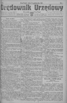 Orędownik Urzędowy dla powiatu Nowy-Tomyśl 1921.10.19 R.1 Nr6