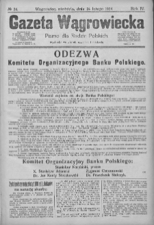 Gazeta Wągrowiecka: pismo dla rodzin polskich 1924.02.24 R.4 Nr24