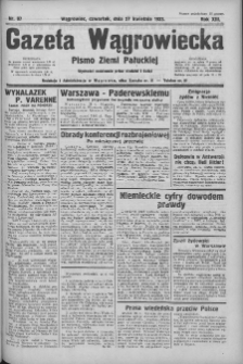 Gazeta Wągrowiecka: pismo ziemi pałuckiej 1933.04.27 R.13 Nr97