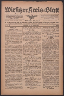 Wirsitzer Kreis-Blatt: Amtlicher Anzeiger für den Kreis Wirsitz 1918.02.14 Jg.74 Nr19