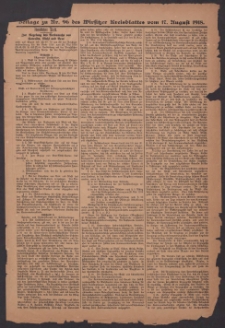 Beilage zu Nr.96 des „Wirsitzer Kreisblattes” vom 17 August 1918