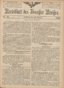 Kreisblatt des Bomster Kreises 1886.08.20 No.34