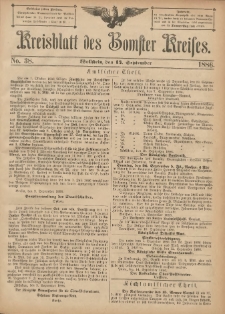 Kreisblatt des Bomster Kreises 1886.09.17 No.38