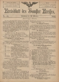 Kreisblatt des Bomster Kreises 1886.10.22 No.43