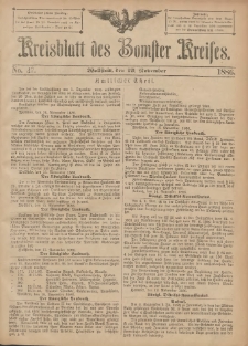 Kreisblatt des Bomster Kreises 1886.11.19 No.47