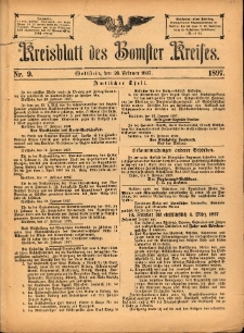 Kreisblatt des Bomster Kreises 1897.02.26 No.9