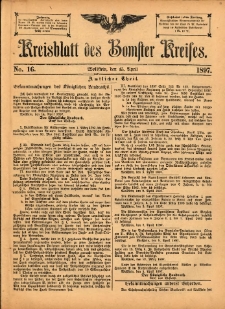 Kreisblatt des Bomster Kreises 1897.04.15 No.16