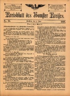 Kreisblatt des Bomster Kreises 1897.06.04 No.23