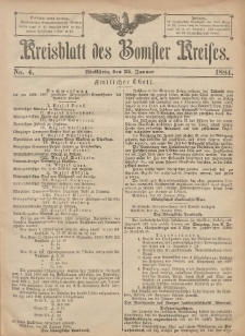 Kreisblatt des Bomster Kreises 1884.01.25 No.4