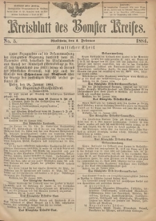 Kreisblatt des Bomster Kreises 1884.02.01 No.5