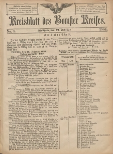 Kreisblatt des Bomster Kreises 1884.02.29 No.9