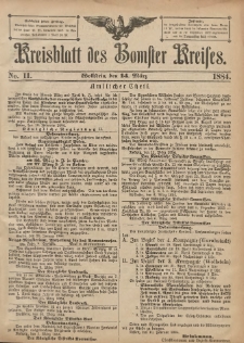 Kreisblatt des Bomster Kreises 1884.03.14 No.11