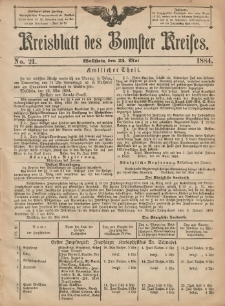 Kreisblatt des Bomster Kreises 1884.05.23 No.21