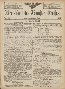 Kreisblatt des Bomster Kreises 1884.06.27 No.26