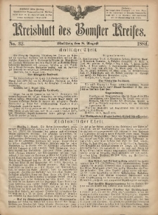 Kreisblatt des Bomster Kreises 1884.08.08 No.32