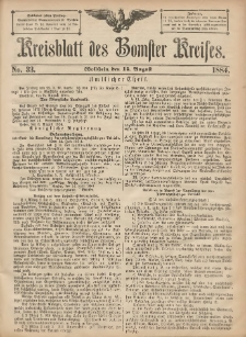 Kreisblatt des Bomster Kreises 1884.08.15 No.33