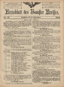 Kreisblatt des Bomster Kreises 1884.09.05 No.36