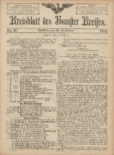 Kreisblatt des Bomster Kreises 1884.09.12 No.37
