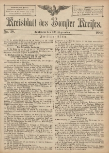 Kreisblatt des Bomster Kreises 1884.09.19 No.38