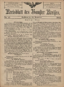 Kreisblatt des Bomster Kreises 1884.11.21 No.47