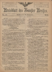 Kreisblatt des Bomster Kreises 1884.11.28 No.48