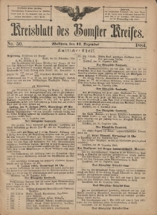 Kreisblatt des Bomster Kreises 1884.12.12 No.50
