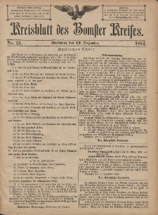 Kreisblatt des Bomster Kreises 1884.12.19 No.51