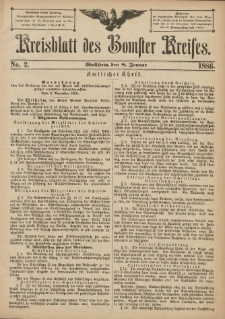 Kreisblatt des Bomster Kreises 1886.01.08 No.2