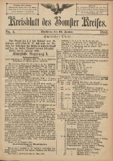 Kreisblatt des Bomster Kreises 1886.01.15 No.3