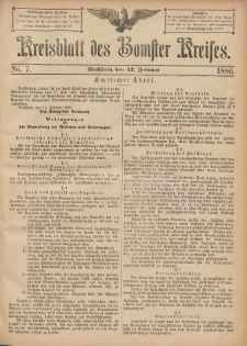 Kreisblatt des Bomster Kreises 1886.02.12 No.7