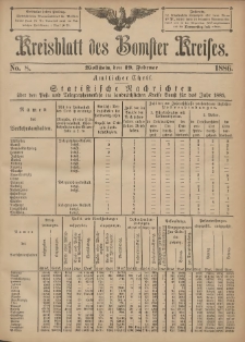 Kreisblatt des Bomster Kreises 1886.02.19 No.8