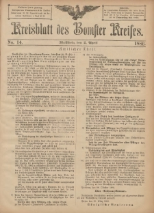Kreisblatt des Bomster Kreises 1886.04.02 No.14