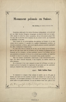 Monument polonais en Suisse