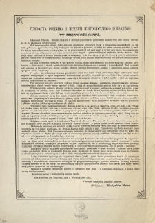 Fundacya Pomnika i Muzeum Historycznego Polskiego w Szwajcaryi